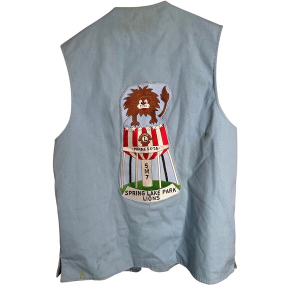 Vintage Minnesota Spring Lake Park Lions International Club Blue Vest - Picture 2 of 5